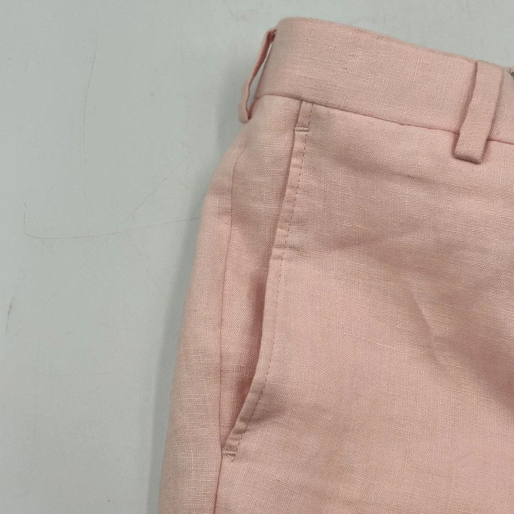Lauren Ralph Lauren Linen Pants Light Pink Womens 8R Straight Leg Trousers